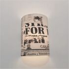 Arandela Meia Cana Retro Vivare Md-2003 Cúpula Em Tecido 25/1