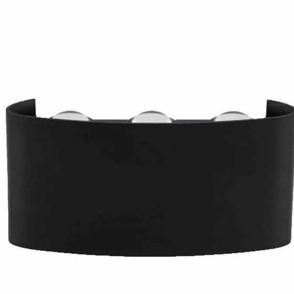 Arandela Meia Lua 6 Fachos Preta Led 6w 3000k Bivolt 17 5cm