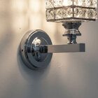 Arandela Metal Cromado E Cristal Quadrada 1e27 15cm