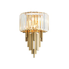 Arandela Metal Dourado Com Cristais 40cm 2e14