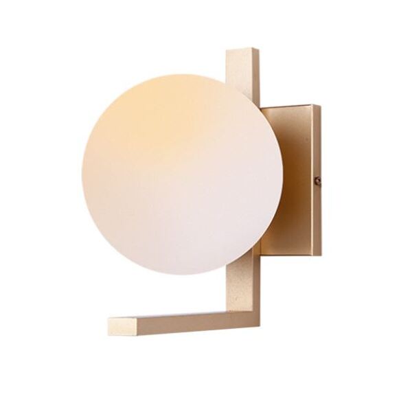 Arandela Metal Dourado Com Globo Branco Leitoso 1xe27 Startec