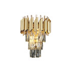 Arandela Metal Dourado Cristal 2e14 31cm