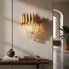Arandela Metal Dourado Cristal 2e14 31cm