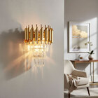 Arandela Metal Dourado Cristal 2e14 31cm