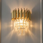 Arandela Metal Dourado Cristal 2e14 31cm