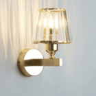 Arandela Metal Dourado E Cristal 1e27 20cm