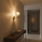 Arandela Metal Dourado E Cristal Redonda 1e27 17 5cm