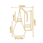 Arandela Metal Dourado Madeira Castanho Vidro Cone Flow 2916