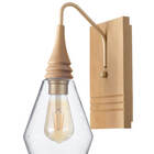 Arandela Metal Dourado Madeira Castanho Vidro Cone Flow 2916