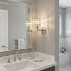 Arandela Metal E Cristal Cromado Redonda 1e27 17 5cm