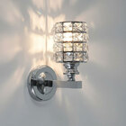 Arandela Metal E Cristal Cromado Redonda 1e27 17 5cm