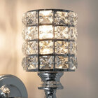 Arandela Metal E Cristal Cromado Redonda 1e27 17 5cm