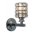 Arandela Metal E Cristal Cromado Redonda 1e27 17 5cm