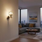 Arandela Metal E Cristal Dourado Redonda 1e27 14 5cm