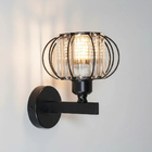 Arandela Metal E Cristal Preto Redonda 1e27 14 5cm