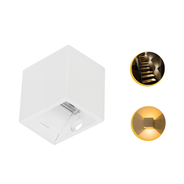 Arandela Mini Led 2w Branco Quente Cubo Bivolt  - Branco - 11