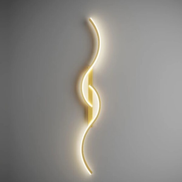 Arandela Minimalista Moderna Luxo Slim Led Integrado  Ondas 6