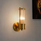 Arandela Moderna Dourado Com Cristal 1e14 30cm