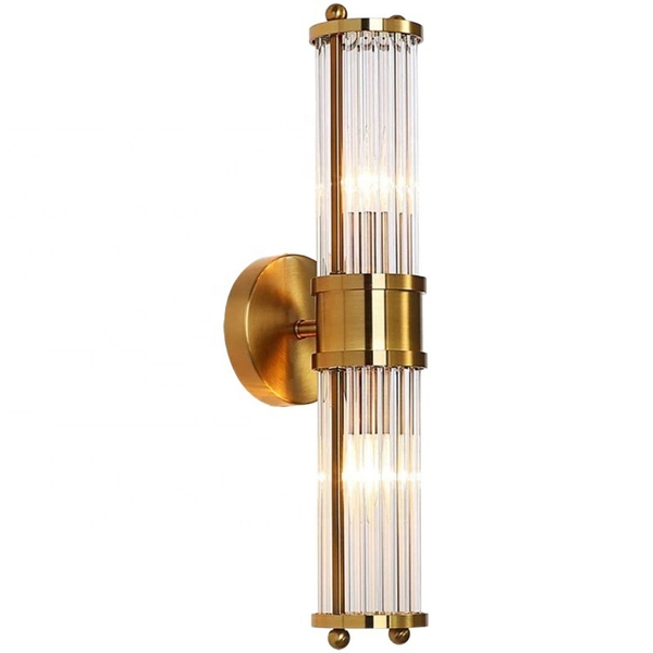 Arandela Moderna Dourado Com Cristal 2e14 50cm