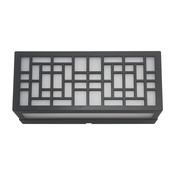 Arandela Moderna Em Acrílico Preto 24cm Ip65 Led 12w 3000k Bi