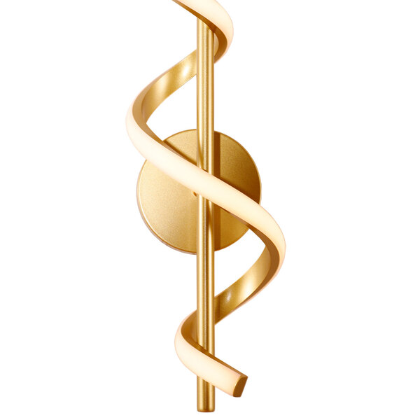 Arandela Moderna Espiral Dourado 40cm Led 12w 3000k Bivolt 14