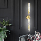 Arandela Moderna Interna Led 30w 3000k Dourada E Cristal Voug