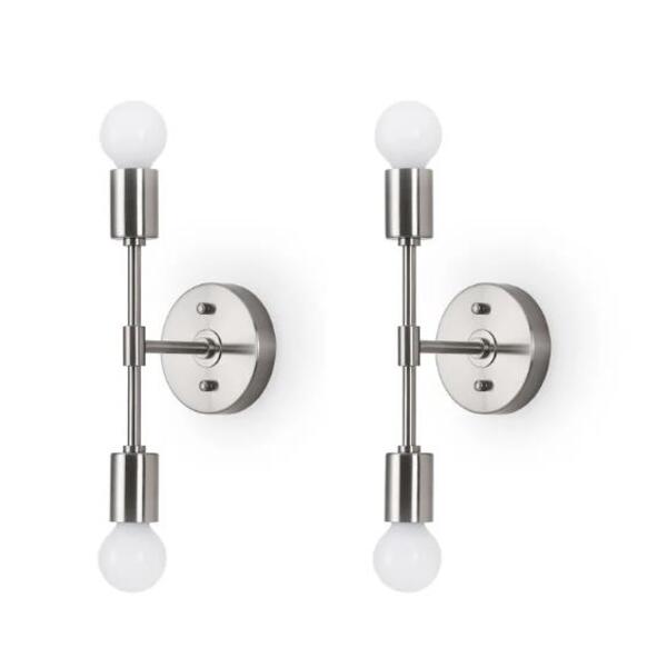 Arandela Moderna Linear Metálica Minimalista Slim P/2 Lâmpada