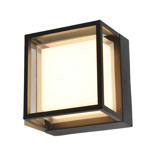 Arandela Moderna Quadrada Preta Led 12w 3000k Bivolt Ip65