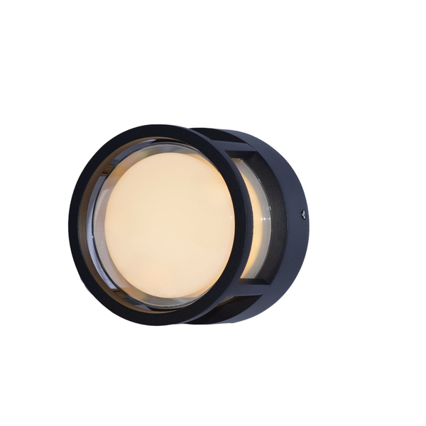 Arandela Moderna Redonda Preta Led 12w 3000k Bivolt Ip65