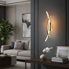 Arandela Moderna Slim Metálica Dois Perfis Curvos Led Integra