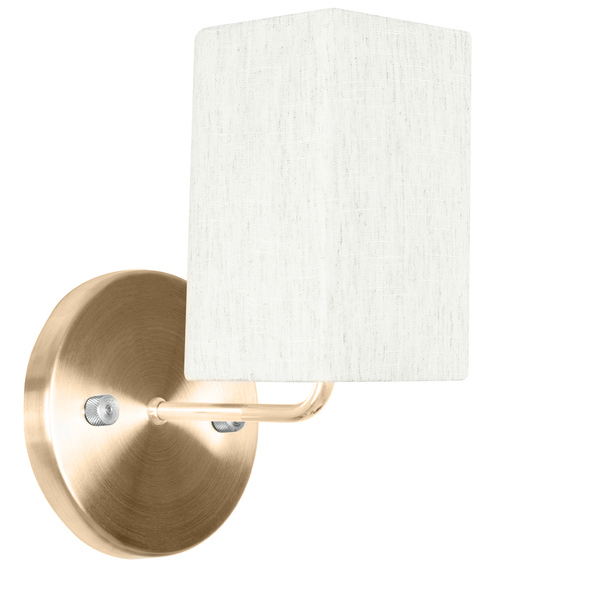 Arandela New Cobre De Cupula Quadrada Linho Claro