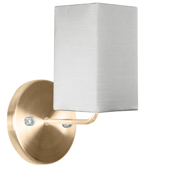 Arandela New Cobre De Cupula Quadrada Shantung Cinza