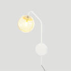 Arandela New Figo Branco C/ Plug E Interruptor - Vidro Âmbar