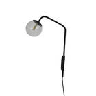 Arandela New Figo Preta - Vidro Transparente