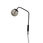 Arandela New Figo Preto C/ Plug E Interruptor - Vidro Fumê