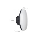Arandela Nordecor Pako Oval 2w+5w Led Bivolt Preto 3000k Luz