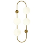 Arandela Oval 4 Globos Leitoso Dourada