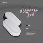 Arandela Oval Flat Led 8w Ip65 Demi 6500k - Luz Branca - Preto