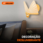 Arandela P/ Parede Borboleta 5w Led Dourada Decorativa Luxo