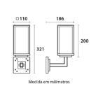 Arandela Pamplona Vintage Cover Para 1 Lâmpada 127/220v