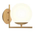 Arandela Parede Abajur Cama Globo Vidro Dourado Mate 23x26cm