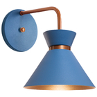 Arandela Parede Berlin 15cm Azul C/ Cobre + Led G95 Retrô