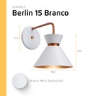 Arandela Parede Berlin 15cm Branco C/ Cobre