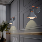 Arandela Parede Berlin 15cm Cinza C/ Cobre + Led G95 Retrô