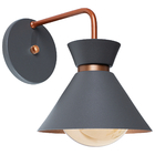 Arandela Parede Berlin 15cm Cinza C/ Cobre + Led G95 Retrô