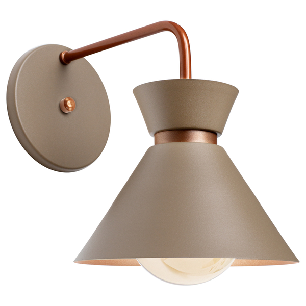 Arandela Parede Berlin 15cm Fendi C/ Cobre + Led G95 Retrô