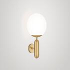 Arandela Parede Globo Dourado Mate Sala Quarto 38x24cm