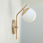 Arandela Parede Inclinada Jabuticaba Globo Vidro Champagne