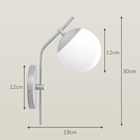 Arandela Parede Inclinada Jabuticaba Globo Vidro Dourado