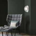 Arandela Parede Luminária Cacau Globo Vidro Lavabo Prata